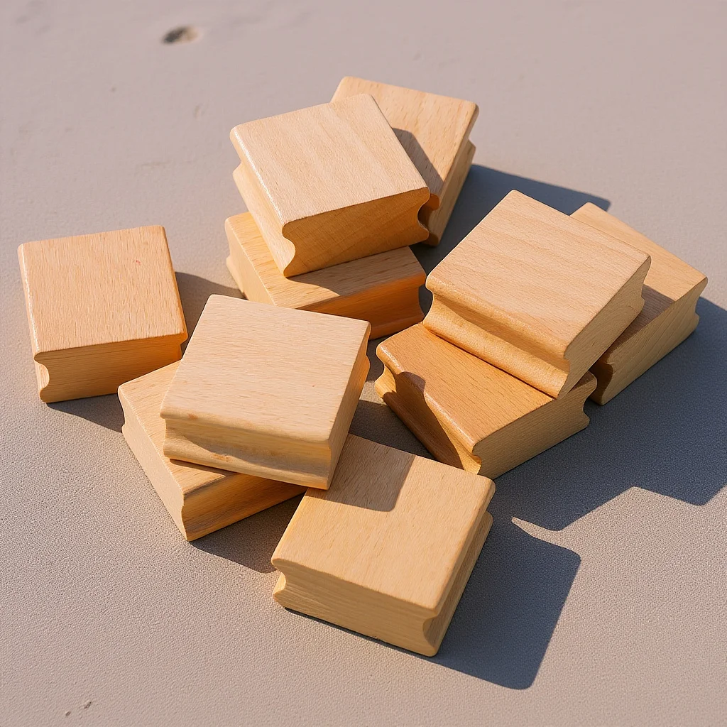 

10Pcs Square Wood Stamp DIY Blank Seal for Scrapbooking Cards Journals Invitations Decorative Craft Stamping Kit