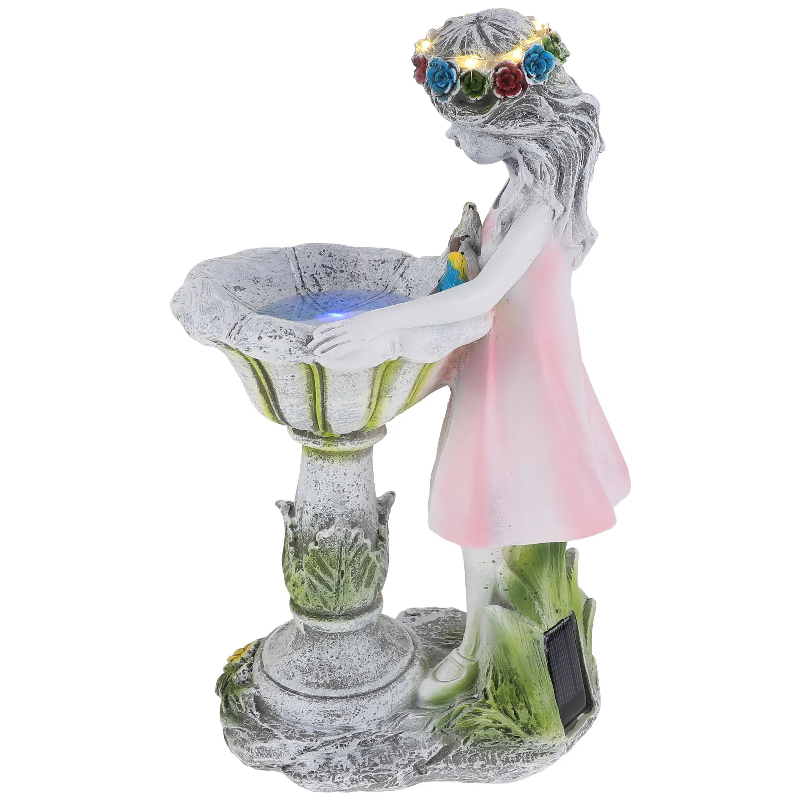 

1Pcs Solar Girl Statue Light Resin Garden Lamp Outdoor Angel Sculpture Solar Power Garden Decor Glowing Lawn Ornament Home