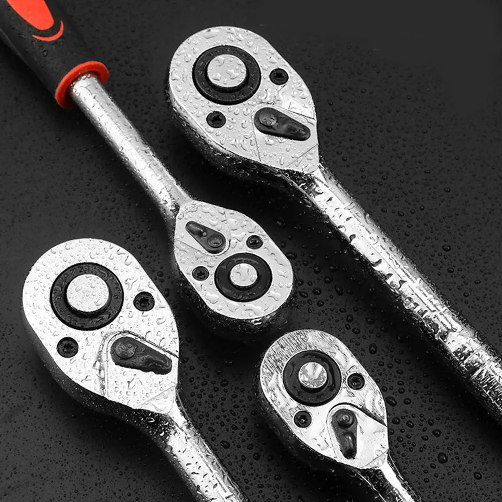 1/4 3/8 1/2 Inch Ratchet Wrench 24 Tooth Drive Ratchet Socket Wrench Tool Multi-funtion DIY Hand Tool Ratchet Handle Wrench