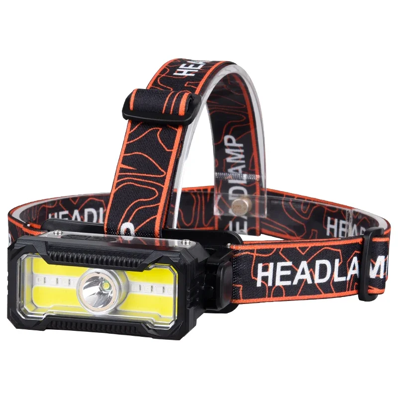 LED Headlamp 6-Modes Powerful Waterproof Headlight Type-C Rechargeable 18650 Head Torch Camping Fishing Emergency Lantern