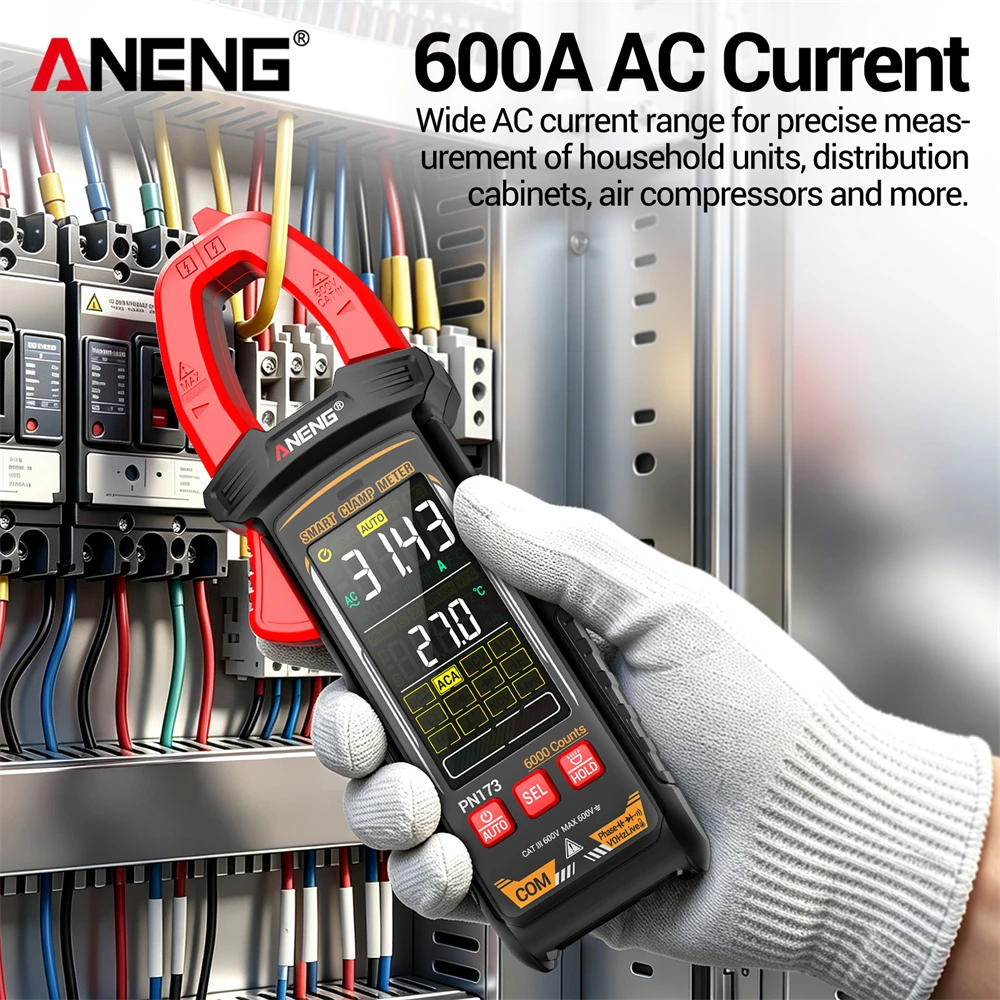Digital Multimeter Clamp Voltmeter Non-Contact Tester ANENG PN173 Smart Resistance Capacitance Detection Repair Electrician Tool