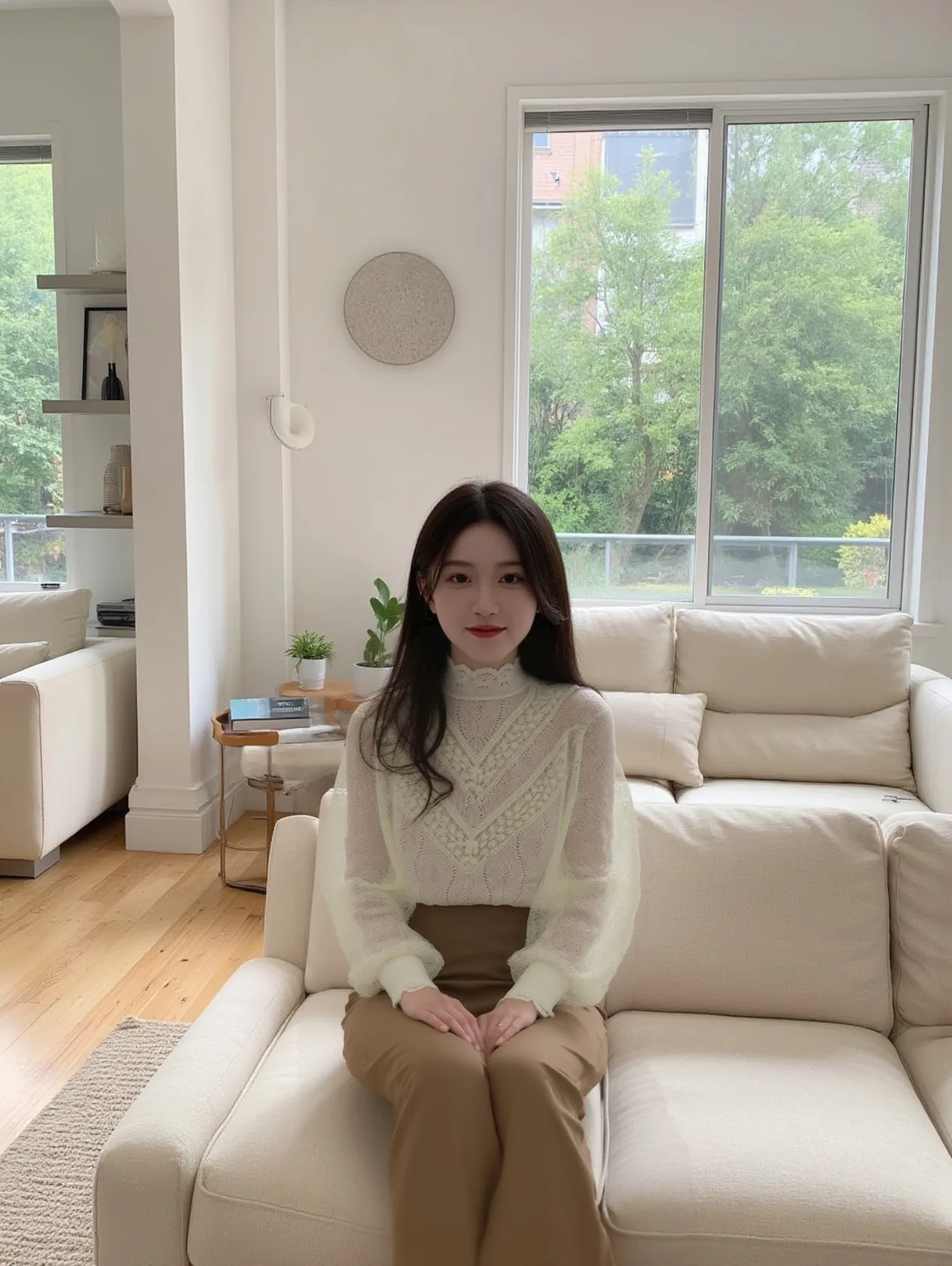 Blouses Women Elegant Lace-adorned Half-high Tailored French Refinement Solid Spring Autumn Poised Minimalist Graceful Style