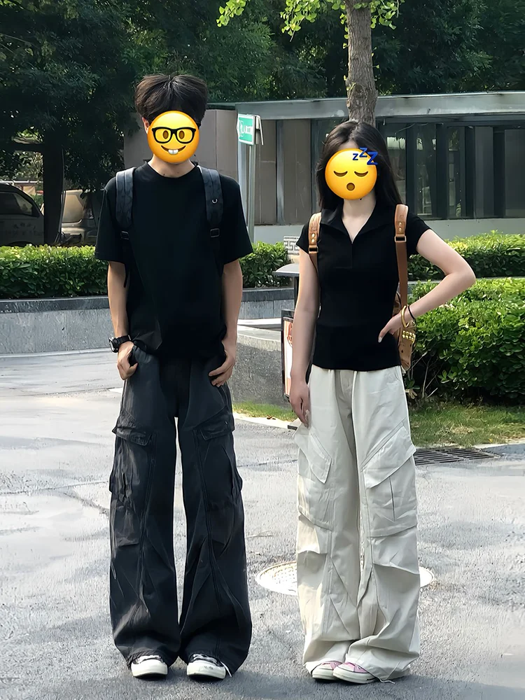 

Мужские и женские рабочие брюки: прямые, широкие, повседневные, в стиле High Street, для пар