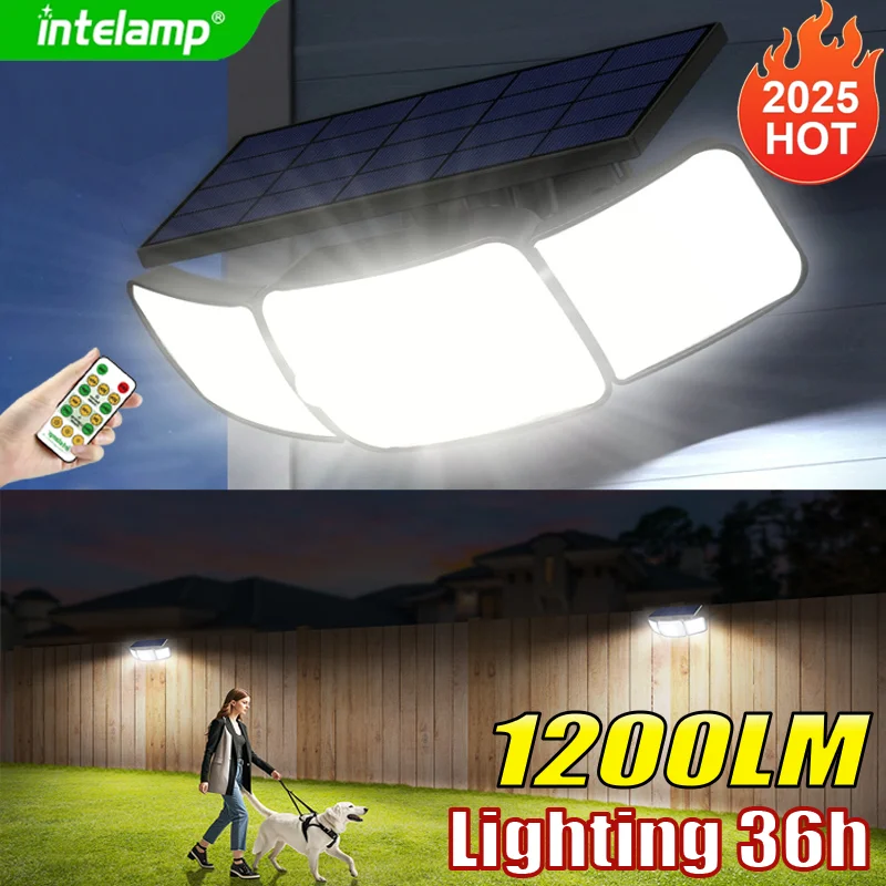 

High Bright Solar Lights Outdoor Modes Motion Sensor Super Bright Wall Lamp Waterproof Street Light for Garden Yard Path Garage