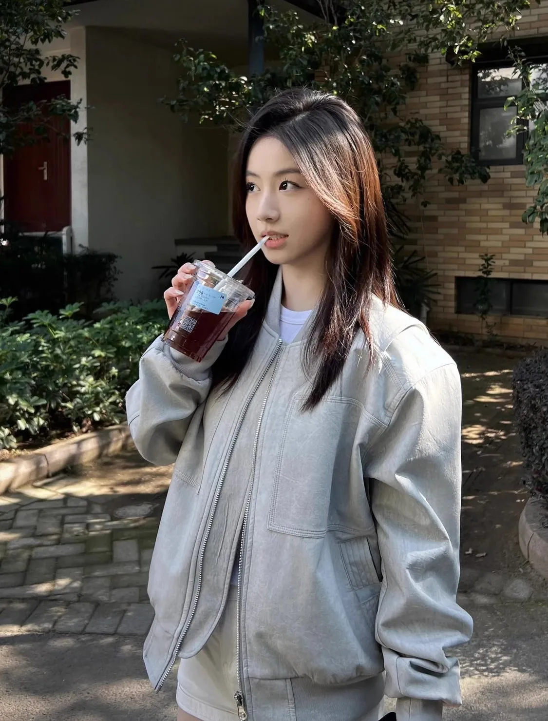 ボンバージャケット レディース ジャケット テックウェア 秋 スエード プリーツ ウエストバンド レースアップ スチームパンク レトロ 襟付き OL ニットウェア プレッピー アーティスティック