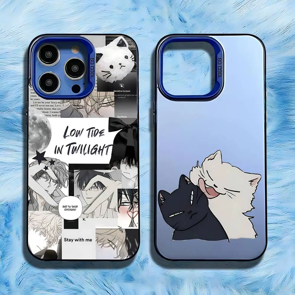 

Phone Case For iPhone 16,15,14,13,12,11,Pro,Max,Plus,Mini,SE Anti Fall L-Low T-Tide in T-Twilight Blue Matte Hard Bumper