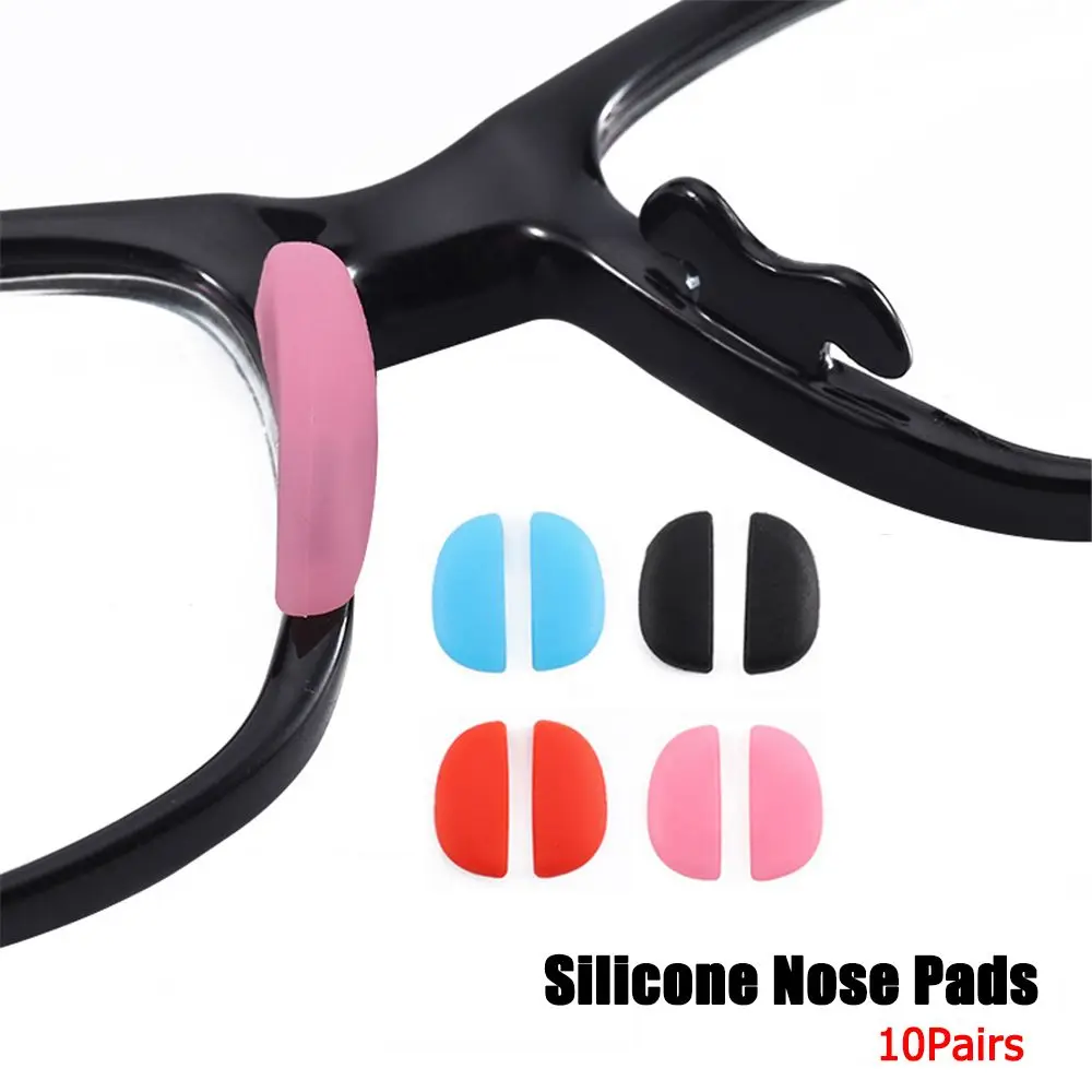 10Pairs/Pack Anti-slip Silicone Nose Pads For Glasses Push On Nose Pads Repair Tool For Eyeglass Sunglasses Eyewear Accessories