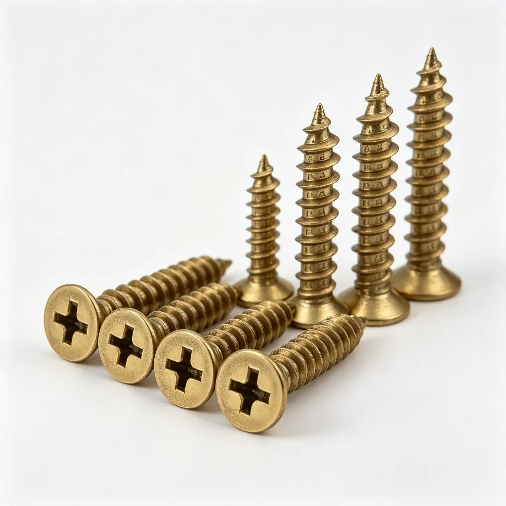 Cross Recessed Phillips Brass Countersunk Head Self-tapping Screw M3 M3.5 M4 M5 M6 Wood Fiberboard Furniture Fixing Bolt