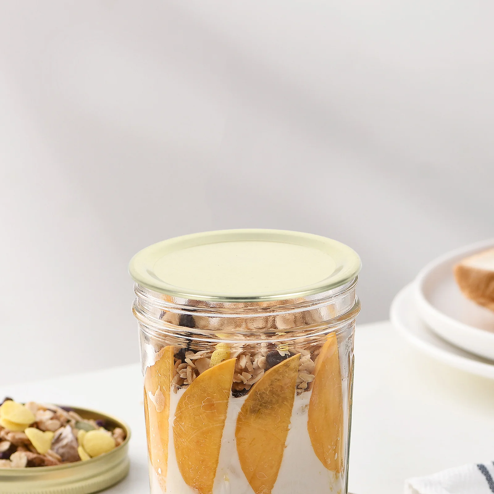 

20Pcs 70Mm Mason Jar Lid Seals Gold Tinplate Metal Caps for Airtight Canning Storage Jams Spices Tea Coffee Containers