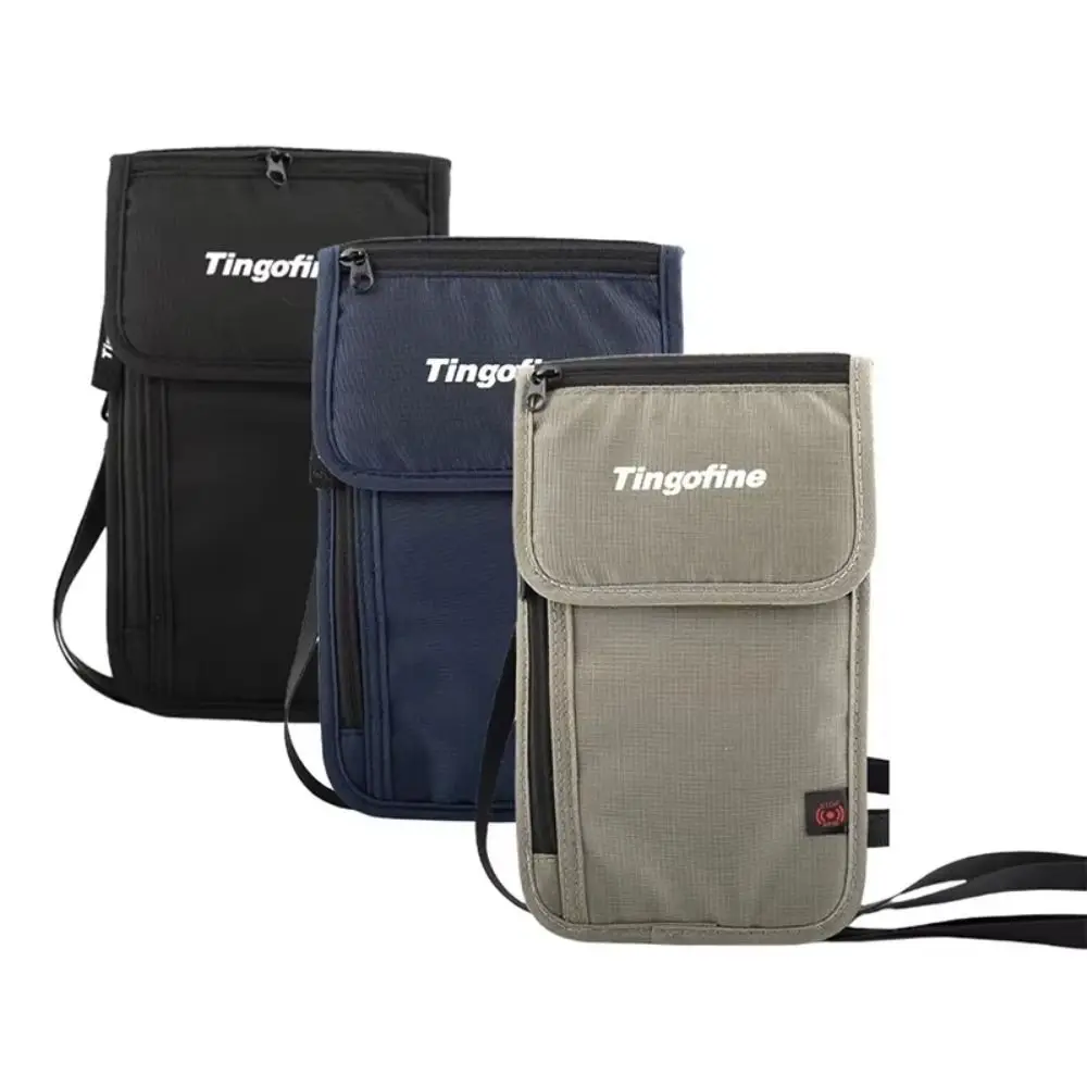 

Anti-Theft Travel Document Card Bag Waterproof Adjustable Waterproof RFID Storage Bag Zipper Lightweight Travel Neck Wallet