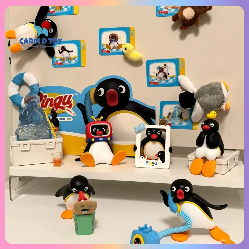 

Новая серия Pingu And My Day, слепая коробка, оригинальные аниме-фигурки Pingu, модель Pingu, загадочная коробка, кавайная кукла, орнамент, подарочная игрушка