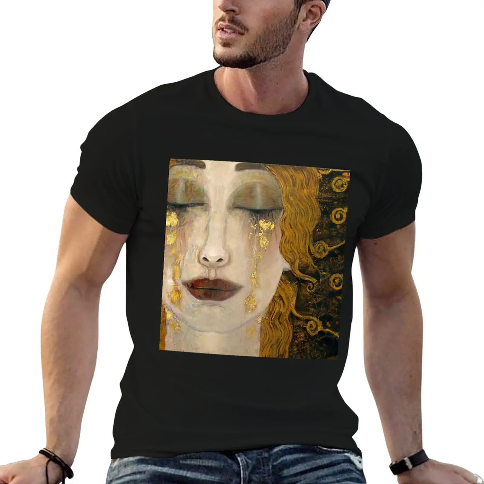 

Gustav Klimt Freya's Tears T-Shirt t shirt for man 100 percent cotton man t shirt cotton high quality T-Shirt