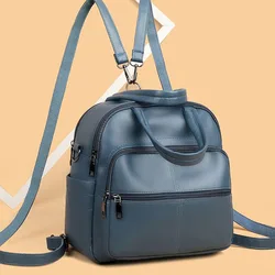 Multifunktion ale Damen Pu Ledertaschen Mode mehr schicht ige große Kapazität Drei-Zweck-Rucksack Schulter Messenger Handtasche