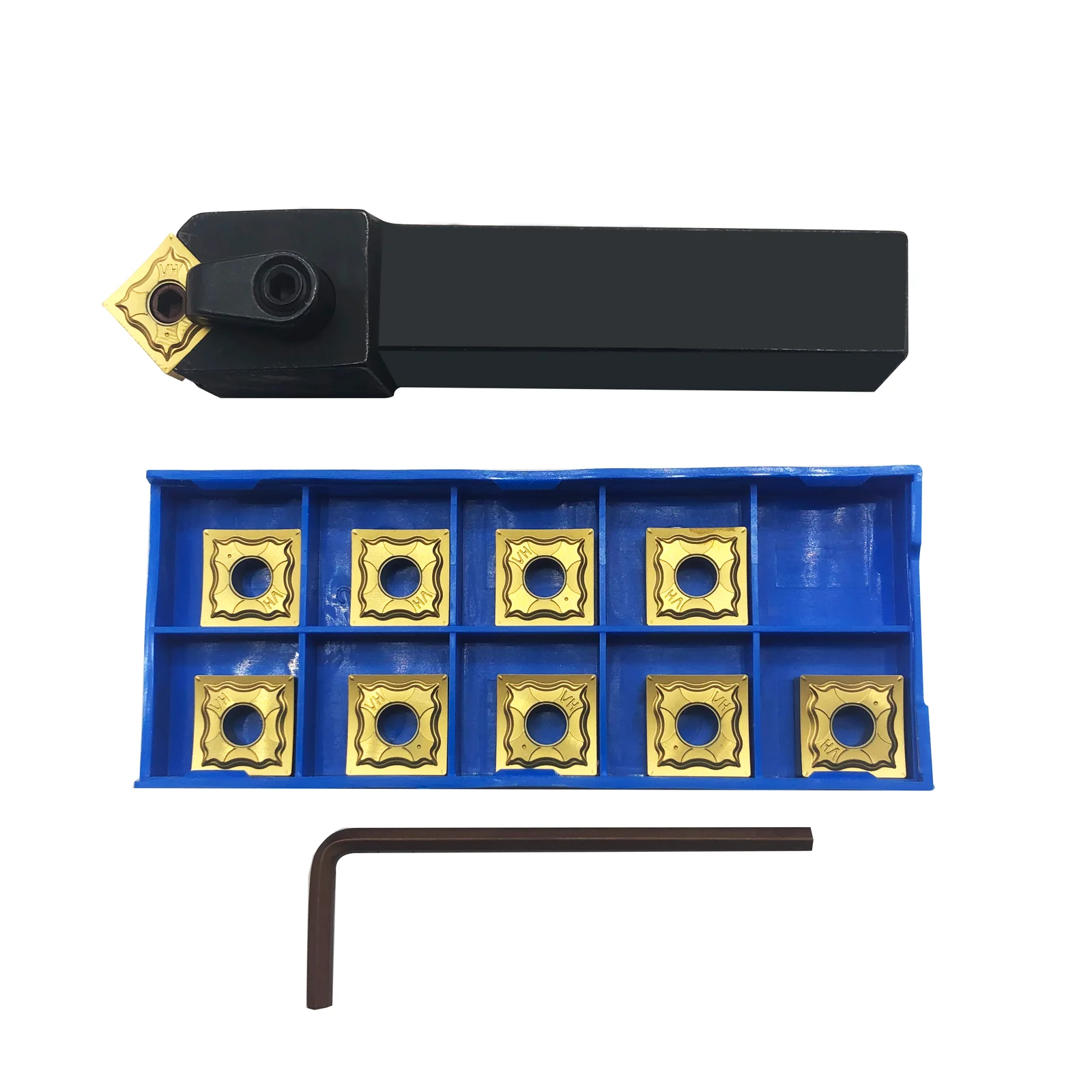 5/8 , 3/4 Indexable Turning Tool Holder MSSNR1616/2020K12 with 10pcs Square Carbide Replacement Inserts SNMG120404 SNMG431