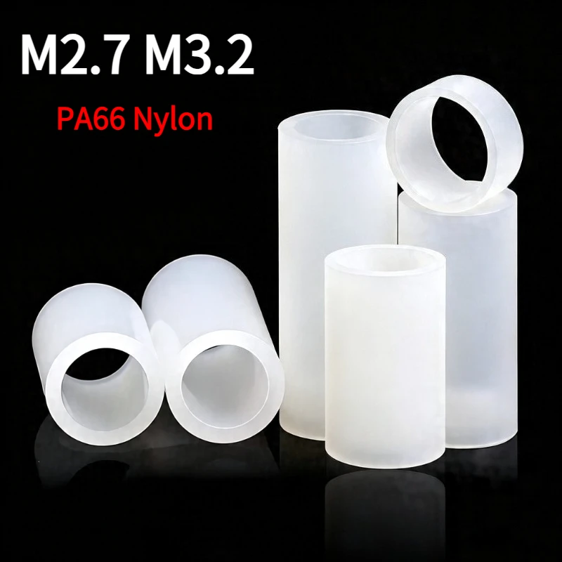 White Nylon Plastic Motherboard Standoff Rround Metric M2.7 M3.2 PC Computer Board Spacer PCB Hollowed Non Threaded Washer