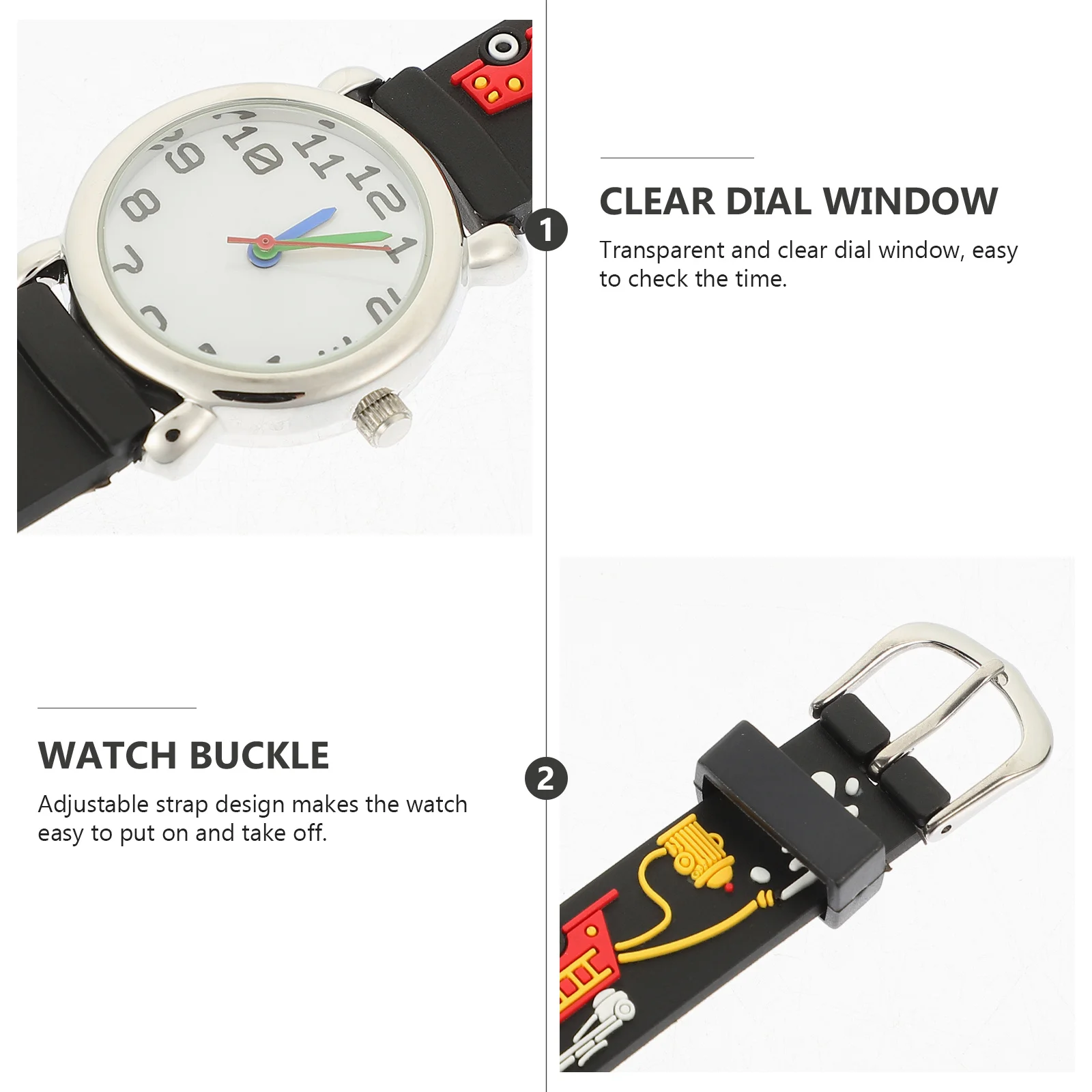 Zegarek na rękę z motywem kreskówkowego wozu strażackiego, lekki, wodoodporny, silikonowy, idealny na prezent dla uczniów.