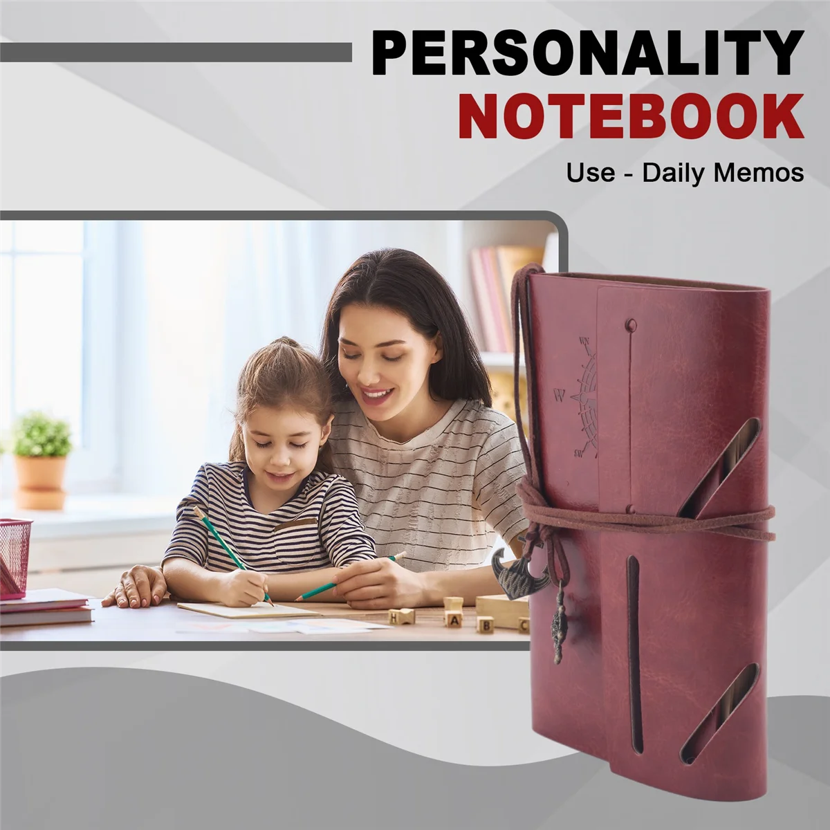 

New Retro Personality Journal Notepads Ring Binder Diary Notebook Light brown S