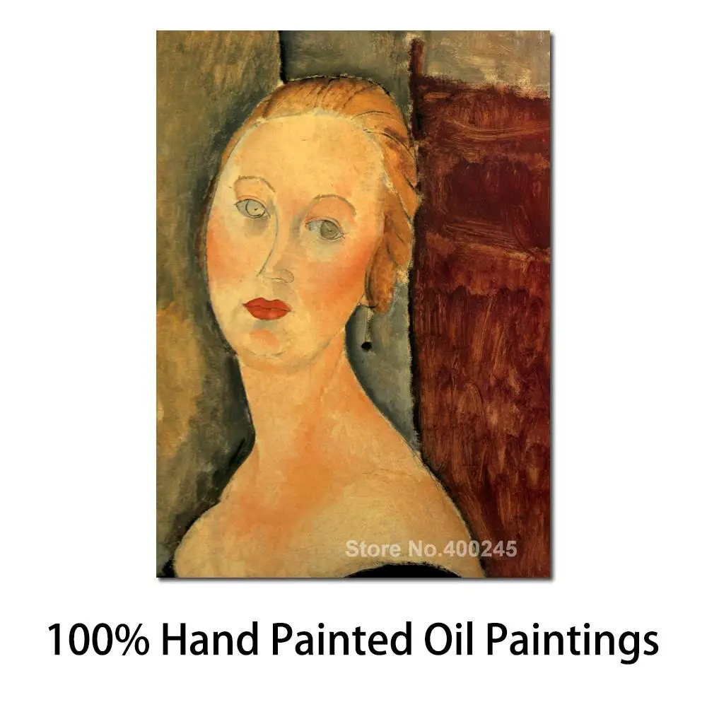 

Woman Art Online Amedeo Modigliani Paintings Germaine Survage with Earrings High Quality Hand Painted