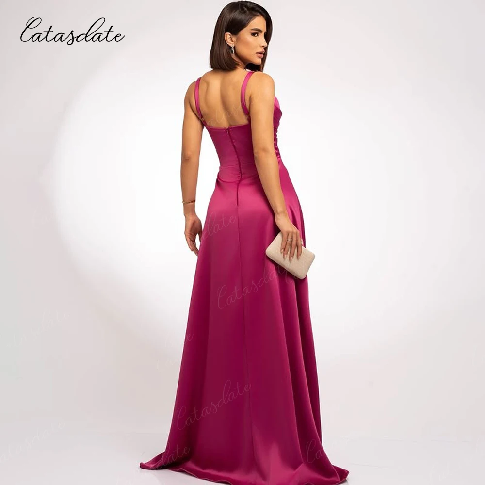 Catasdate robe de soirée formelle chérie robe d'invité de mariage robe de soirée en Satin pour les femmes vestidos de fiesta personnalisé