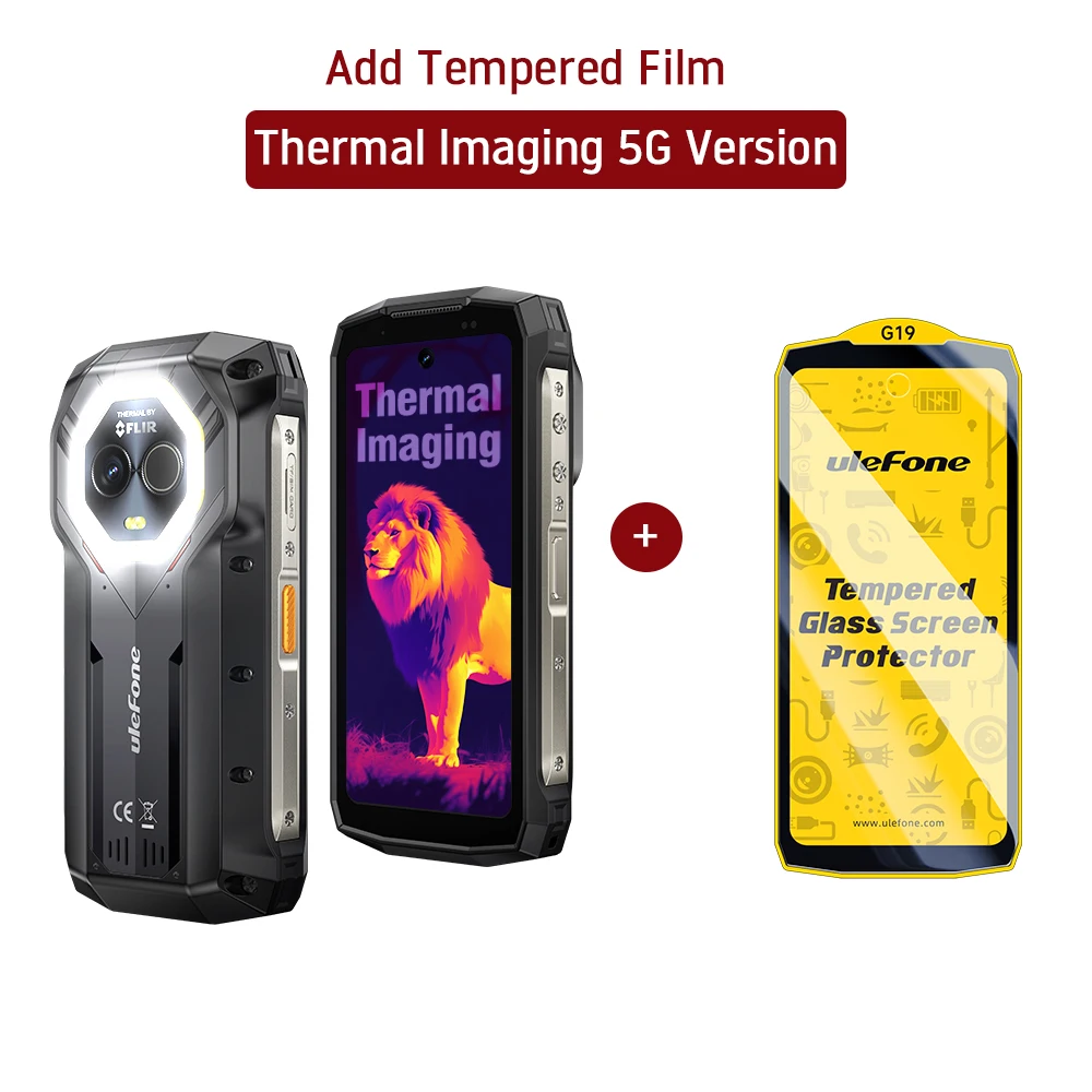 Ulefone Armor Mini 20T Pro 5G 4,7-inch display Robuuste telefoon LED-licht Android 14 Smartphone 6200mAh 16GB + 256GB 33W