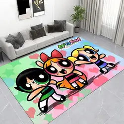 P-Powerpuff-GirlS Floor Mat Bathroom Mat Kids Room Bedroom Decoration Balcony Anti-Slip Doormat Living Room Welcome Rug