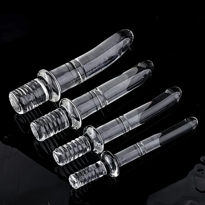 4 Sizes Crystal Glass Dildo Anal Butt Plug Anal Wand For Anal Sex Play, G- Spot Butt Beads Plug Beginner Wear Analplug Sex Toys