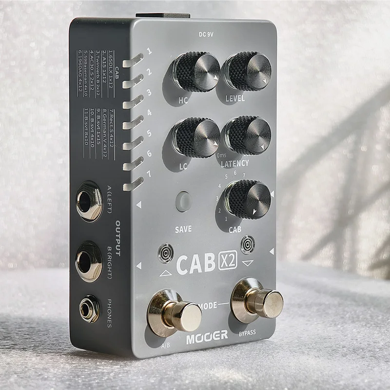 MOOER Cab X2 Guitar Pedal Effects Stereo Cabinet Simulation Monoblock Effects Built-in 11 cabinet simulation models