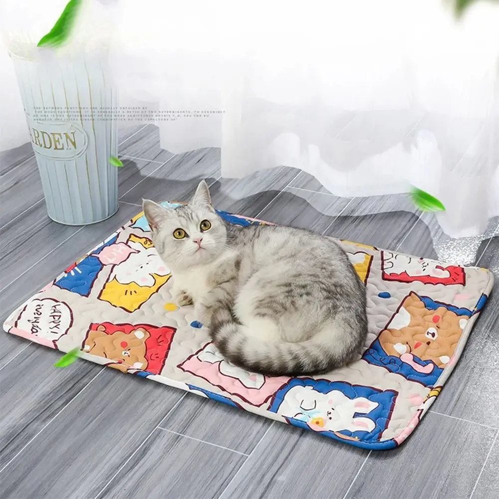 Cute Washable Dog Cooling Mat Breathable Summer Pad Dog Cat Sleeping Pad Pet Ice Pad Blanket Cat Blanket Sofa Pet