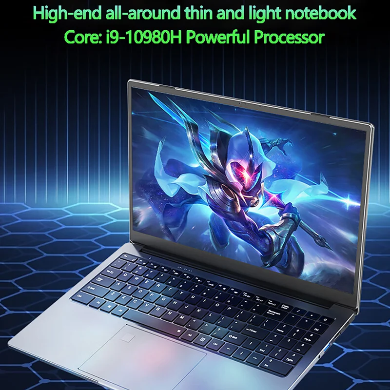 Laptop da 15,6 pollici Intel Core i9-8950HK/9880H/10980H Telecamera HD 64 GB di RAM 4 TB SSD Windows 11 Notebook da gioco con sblocco delle impronte digitali