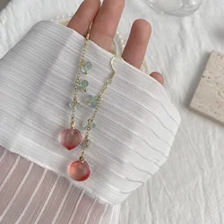 Fruit Purple Grape Pink Flower Peach Long Dangle Earrings Women's Summer Temperament Cute Red Strawberry Cherry Drop Earrings