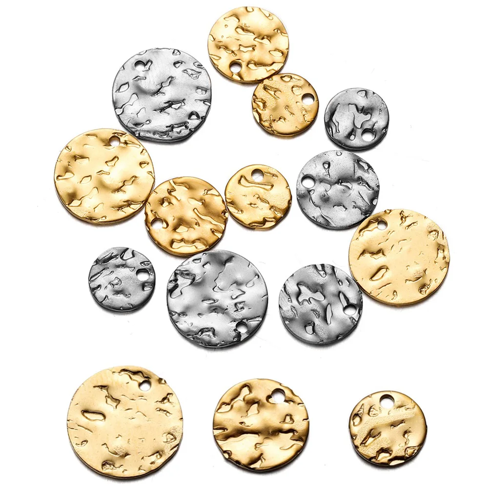 

20Pcs/Lot Gold Color Stainless Steel Charms Round Pendant for DIY Necklace Pendants Jewelry Making Accessories Supplies