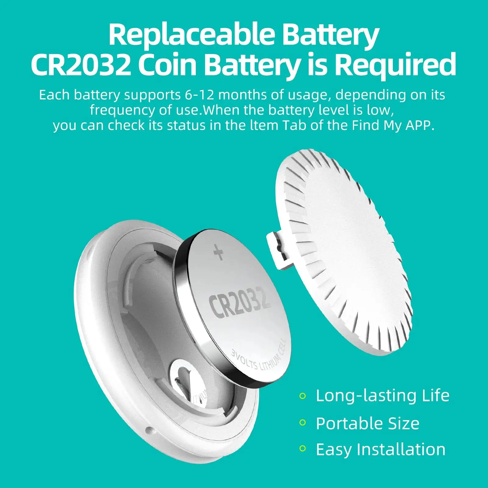 Smart Item Finder Locator GPS Tracker Bluetooth Device Key/Pet/Bag Anti-Lost Tag Reminder Work for AirTag with Apple Find My App