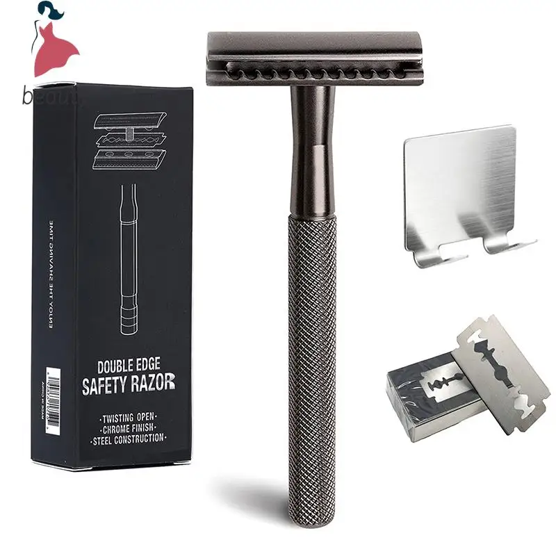 

Classic Double Edge Safety Razor For Men Shaving&Women Hair Removal Manual Shaver with Replacing Blades and Holders