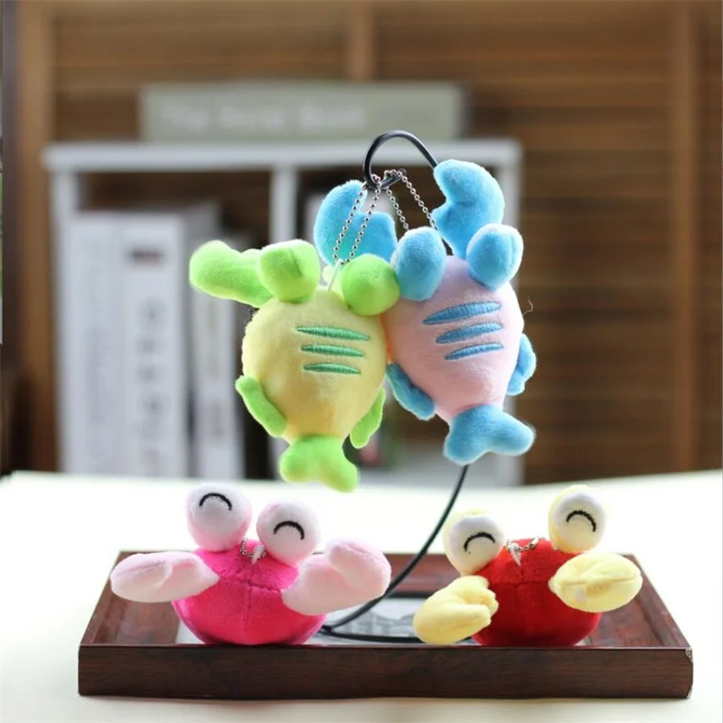 

1PCS Cartoon Colored Crayfish Pendant Plush Toy Small Mini Crab Hanging Decoration Creative Crayfish Doll 13cm