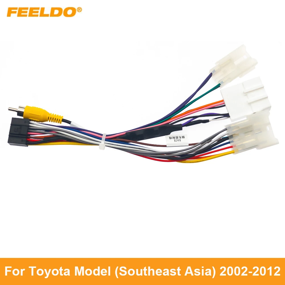 

FEELDO Car 16pin Power Cord Wiring Harness Adapter For Toyota Model (Southeast Asia) 2002-2012 Installation Head Unit