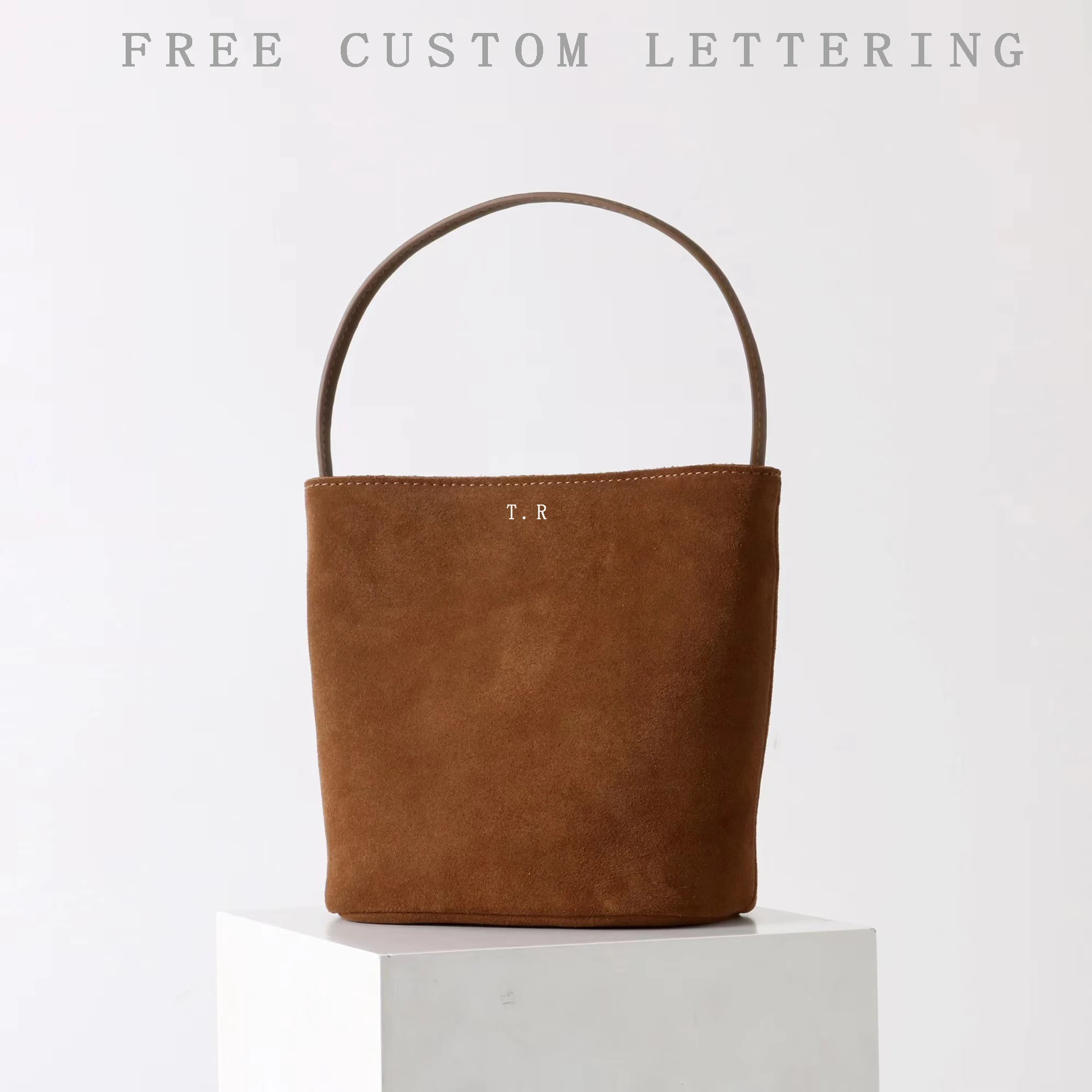 

Suede Women's Bucket Bag 2025 Autumn New Niche Design Vintage Frosted Cowhide One-Shoulder Crossbody Bag Fashion Women's Handbag