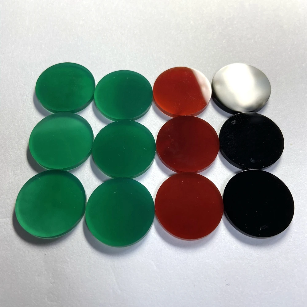 Meisidian Natural Flat Red Carnelian Black Onyx Green Agate Red Carnelian 8 - 20 mmRound Disc Gemstone