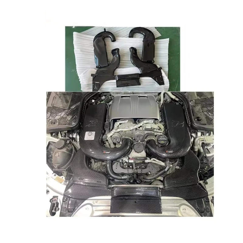 

Автоматические системы двигателя, 100% сухая система впуска холодного воздуха из углеродного волокна для AMG C63 W205 M177 4.0T