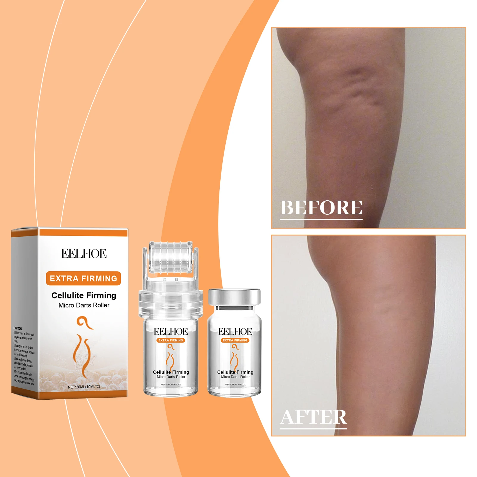 Extra Firming Cellulite Treatment - Micro Darts Roller for Body Contouring & Skin Tightening - Anti-Cellulite Cream with Firming