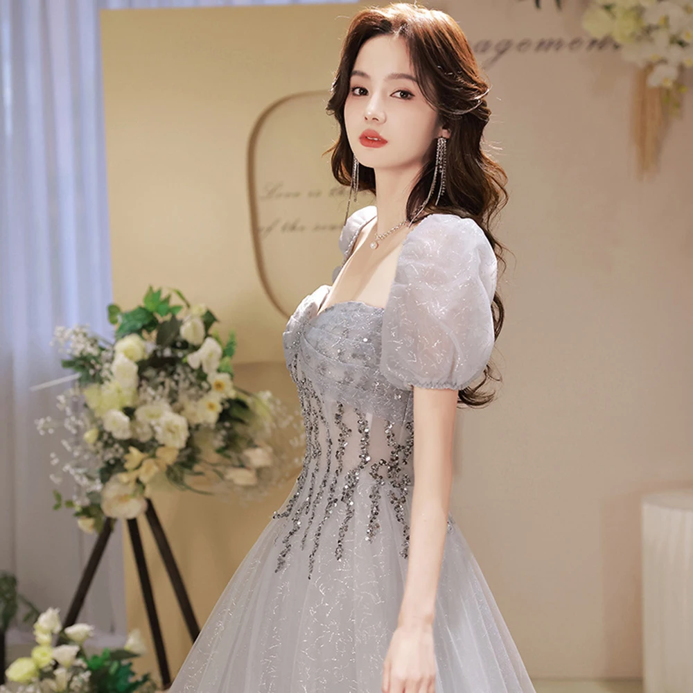 2025 신상 여성 이브닝 드레스 고급 프랑스 공주 스타일 졸업 파티 드레스 가볍고 독특한 웨딩 프롬 드레스