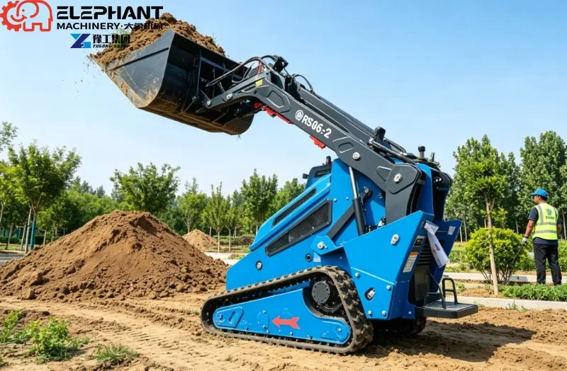 Compact Track Mini Skid Steer Loader 1 Ton Crawler Diesel Engine Multi‑Purpose Front End Loader
