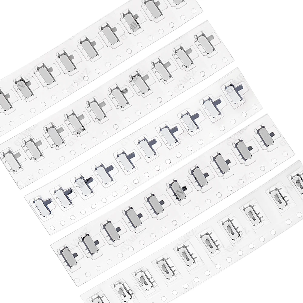 50PCS/lot  MSK-12C02 Mini 7-Pin On/Off 1P2T SPDT SMD Toggle Slide Switch For MP3 MP4 7P White/Black
