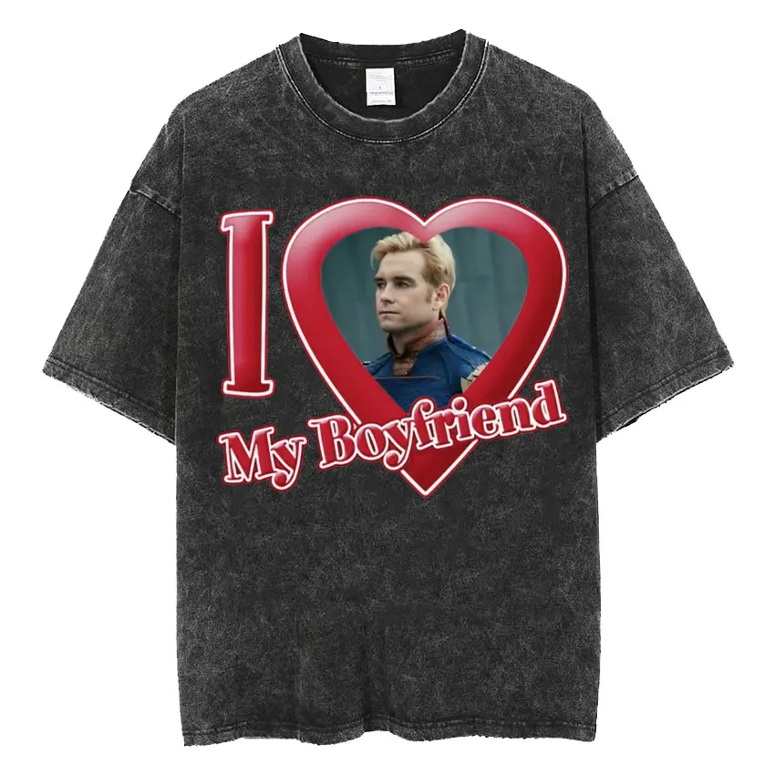 

Limited Homelander Era Tour Vintage Graphic 2025 Summer 100% Pure Cotton Printed Washed T-shirt Men Funny Gothic Oversized Y2K