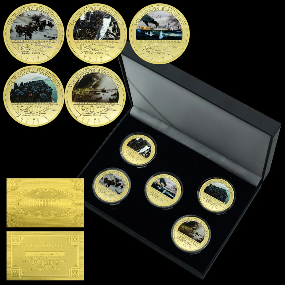 

5pcs The Dunkirk Evacuation commemorative coin OPERATION DYNAMO Metal Craft Challenge Coin Collectible Gift