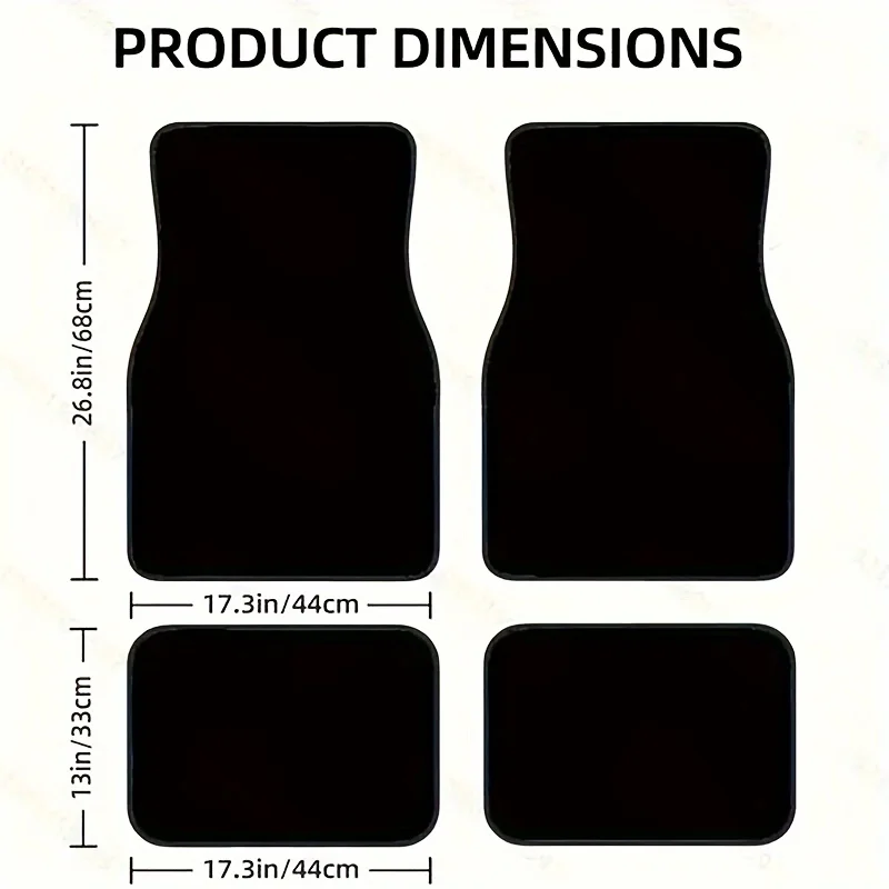 4pcs Premium Music Note Car Floor Mats Set - Vibrant, Durable & Non-Slip Polyester, Stain-Resistant, Machine Washable With Excel