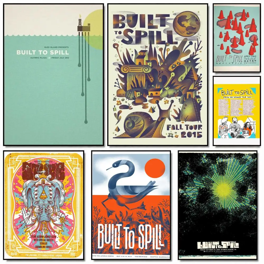 band B-Built To Spill-L Poster Removable Wall Sticker for Home Cafe Bar Office Interior Decor