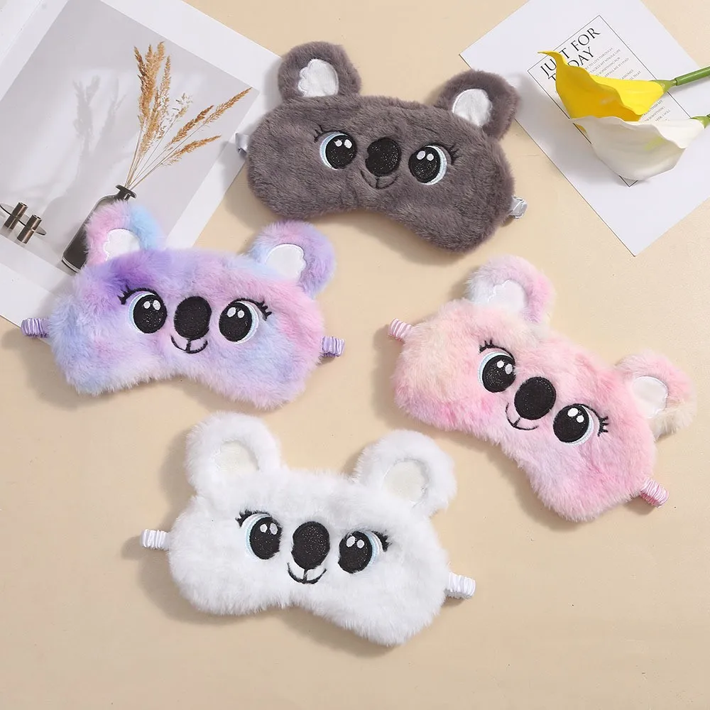 Plush Anime Eye Mask Sleeping Cute Koala Kids Sleep Mask Cartoon 3D Eye Cover Eye Blindfolds Travel Eye Band Shade Rest Eyepatch