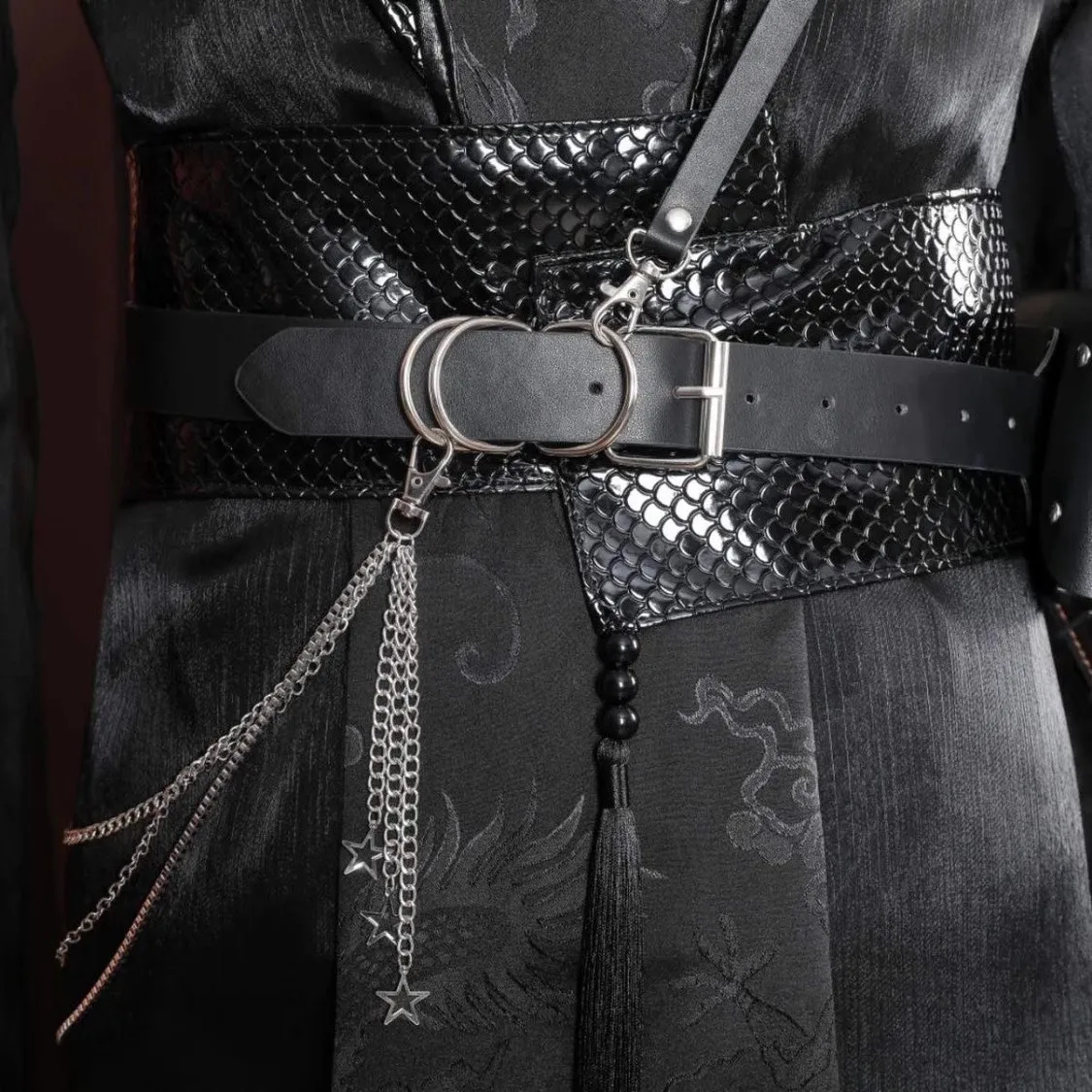 He Xuan Male Carnival Cosplay Costume Adult Chinese Traditional Vintage Hanfu Black Sets Tian Guan Ci Fu Gothic Party Outfit