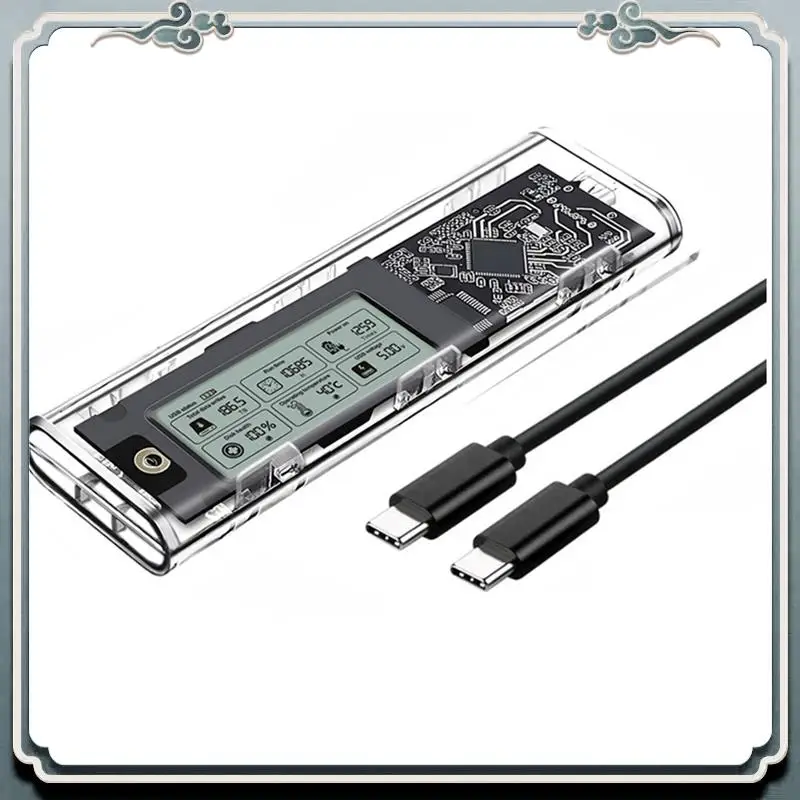 

Премиум-корпус M.2 NVME/NGFF с двумя протоколами SSD Прозрачный корпус для жесткого диска USB3.2 с интеллектуальным дисплеем Адаптер SATA SSD