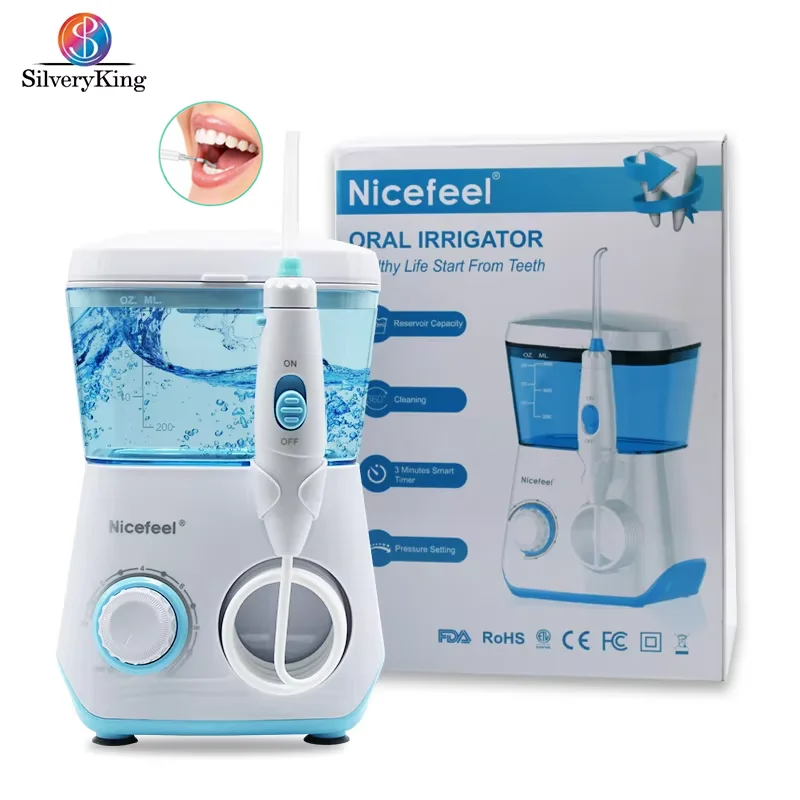 

Dental Flosser 8 Tips 360° nozzle 600ML Nicefeel Oral Irrigator Teeth Cleaner Water Pick Mouthwasher Electric Dental Flossing